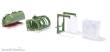 Wiking 077384 - Frontlader Werkzeuge Set B Bressel+Lade grün