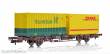 NMJ 1000203 - NMJ Topline 507.121 Lgns 42 76 443 2062-9 Containertragwagen der CargoNet mit 2 x 23 Fuss Tollpost-Globe und DHL Containern, H0