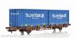 NMJ 1000207 - NMJ Topline 507.116 Lgns 42 76 443 2168-4 Containertragwagen der CargoNet mit 2 x 23 Fuss Tollpost-Globe Containern, H0