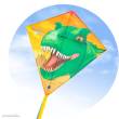 HQ 100054 - Eddy T-Rex - Kinderdrachen, ab 5 Jahren,68x68cm, inkl.17kp Polyester Schnüre,40m auf Spule