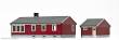 NMJ 1018212 - NMJ Skyline 15115 Norwegischer Bungalow, Rot / Weiß, H0 Fertigmodell