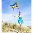 Ecoline 102223 - Butterfly Kite Rainbow - Kinderdrachen, ab 5 Jahren, 95x120cm , inkl. 17kp Polyester Schnüre