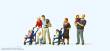 Preiser 10494 - HO Eltern + Kinder + Buggy