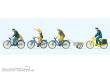 Preiser 10507 - HO Radfahrer, Fahrradanhänger