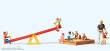 Preiser 10587 - HO Spielende Kinder + Wippe