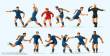 Preiser 10759 - Fussballmannschaft.Blaue Trik