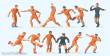 Preiser 10761 - Fussballmannschaft.Orange Tri