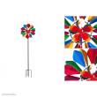 Invento 110225 - Metal Wind Spinner: Multi-colored Flower Duett