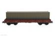 Heris 11599-B - 4-SET, 4-achsiger Niederbordwagen SNCB, braun, beladen mit 20+40 Fuß Container unbedruckt/unbeschriftet, typische Farblackierung US-Army, einmalige Auflage, Ep.IV/V