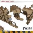 PWork Wargames PWTS00101MDF - MDF Terrain Urban Ruins 01