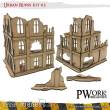 PWork Wargames PWTS00102MDF - MDF Terrain Urban Ruins 02