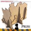 PWork Wargames PWTS00105MDF - MDF Terrain Urban Ruins 05
