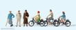 Preiser 12484 - Passanten und Radfahrer. Um 1