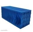 Trains4you 200112 - Container beschädigt 20ft, blau, 1 Stück, Maßstab 1:87