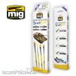 AMMO by MIG Jimenez A.MIG-7604 - Streaking and Vertical Surfaces Brush Set