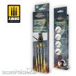 AMMO by MIG Jimenez A.MIG-7620 - AMMO WARGAMING UNIVERSE - DRY BRUSH Land Brush Set