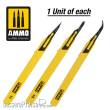 AMMO by MIG Jimenez A.MIG-8691 - Mini Blade Set - 3 pcs. (1 Mini Blade Straight + 1 Mini Blade Curved + 1 Mini Blade Ripper)