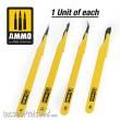 AMMO by MIG Jimenez A.MIG-8696 - Standard Blade Set - 4 pcs. (1 Standard Straight + 1 Curved + 1 Ripper + 1 Curved Large)