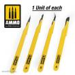 AMMO by MIG Jimenez A.MIG-8696 - Standard Blade Set - 4 pcs. (1 Standard Straight + 1 Curved + 1 Ripper + 1 Curved Large)