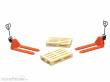 87TRAIN 221027 - 2 orange Hubwagen mit 2 Europaletten
