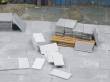Juweela 23340 - 1:32 Gehwegplatte 25x50 grau hell, 140x