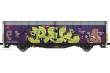 Albert Modell 245056 - Schiebewandwagen Hbbillns - CH-SBB - Ep.VI - mit Graffiti - in silberner Farbgebung