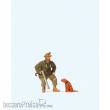 Preiser 28129 - HO 1 Sitzender Jäger + Hund