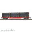 Busch 31100 - Containerwagen Sgns 691 mit Holzschnitzel-Containern