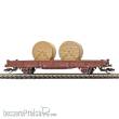 Busch 31519 - Flachwagen mit Rungen Ks [3300] und Holzkabeltrommel