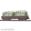 Busch 31655 - Flachwagen Samm 4818 mit Wagenboden und abgeklappten Bordwänden