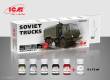 ICM 3011 - Acrylic paint set for Soviet trucks, 6x 12 ml