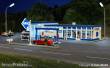 Kibri 38544 - Spur H0 Historische ARAL Tankstelle inkl. LED-Beleuchtung, Funktionsbausatz
