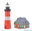 Kibri 39166 - Spur H0 Leuchtturm Hörnum Sylt mit Nebengebäude