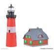 Kibri 39166 - Spur H0 Leuchtturm Hörnum Sylt mit Nebengebäude