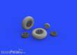 Eduard Accessories 632129 - Spitfire Mk.IX wheels 4spoke w/smooth tire for Tamiya in 1:32