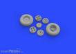 Eduard Accessories 632129 - Spitfire Mk.IX wheels 4spoke w/smooth tire for Tamiya in 1:32