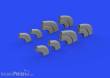 Eduard Accessories 648805 - 1:48 Yak-9D exhaust stacks PRINT for ZVEZDA