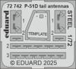 Eduard Accessories 72742 - P-51D tail antennas STEEL