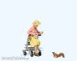 Preiser 44945 - Alte Dame mit Rollator, Eichhörnchen fütternd