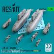 ResKit Models RSU35-0060 - AH-64 Apache late pylons with 122 gal fuel tanks for Meng kit (3D Printed)