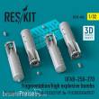 ResKit Models RS32-0404 - OFAB-250-270 fragmentation/high explosive bombs (4 pcs) (MiG-21/23/27/29, Su-7/17/20/22/24/25/27) (3D Printed)