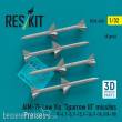ResKit Models RS32-0458 - AIM-7F Low Vis Sparrow III missiles (4 pcs) (F-4, F-5, F-15, F-16, F-14, F/A-18) (3D Printed)