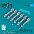 ResKit Models RS72-0463 - AASM-250 Hammer thermally protected bombs (6 pcs) (Mirage 2000, Rafale, MiG-29) (3D Printed)