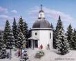 Vollmer 47612 - N Stille-Nacht-Gedächtniskapelle mit LED-Beleuchtung und Kunstschnee, Funktionsbausatz