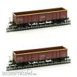 Albert Modell 500027 - 2er Set Offener Güterwagen Eaos - RO-CFR - Ep.VI - in brauner Farbgebung - enthält die Artikelnummern 547008 und 547009
