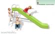 Prehm-Miniaturen 500215 - 3 Kinder mit Rutsche - Metall