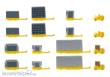 Herpa 520638 - Flughafenzubehör: Container-Fahrzeuge neu (2x 2 Zugmaschinen, 2x 6 Container)