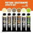 AK Interactive AKG26 - NATURE WEATHERING EFFECTS SET - AK GOUACHES, 6x 20 ml