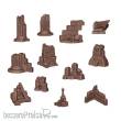 AK Interactive AKBIT0012 - VILLAGE RUINS - BASING BITS 12 pieces