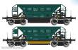 Albert Modell 600045 - 2er Set Selbstentladewagen Facc der PKP - Ep.V in grüner Farbgebung